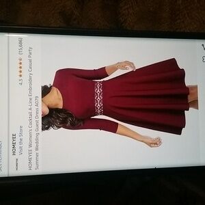 Homeyee women's Cocktail A-Line Embroidery Casual Party Dress